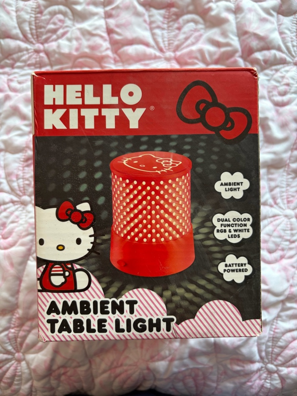 Hello Kitty Red Ambient Table Light with Polka Dot Shade